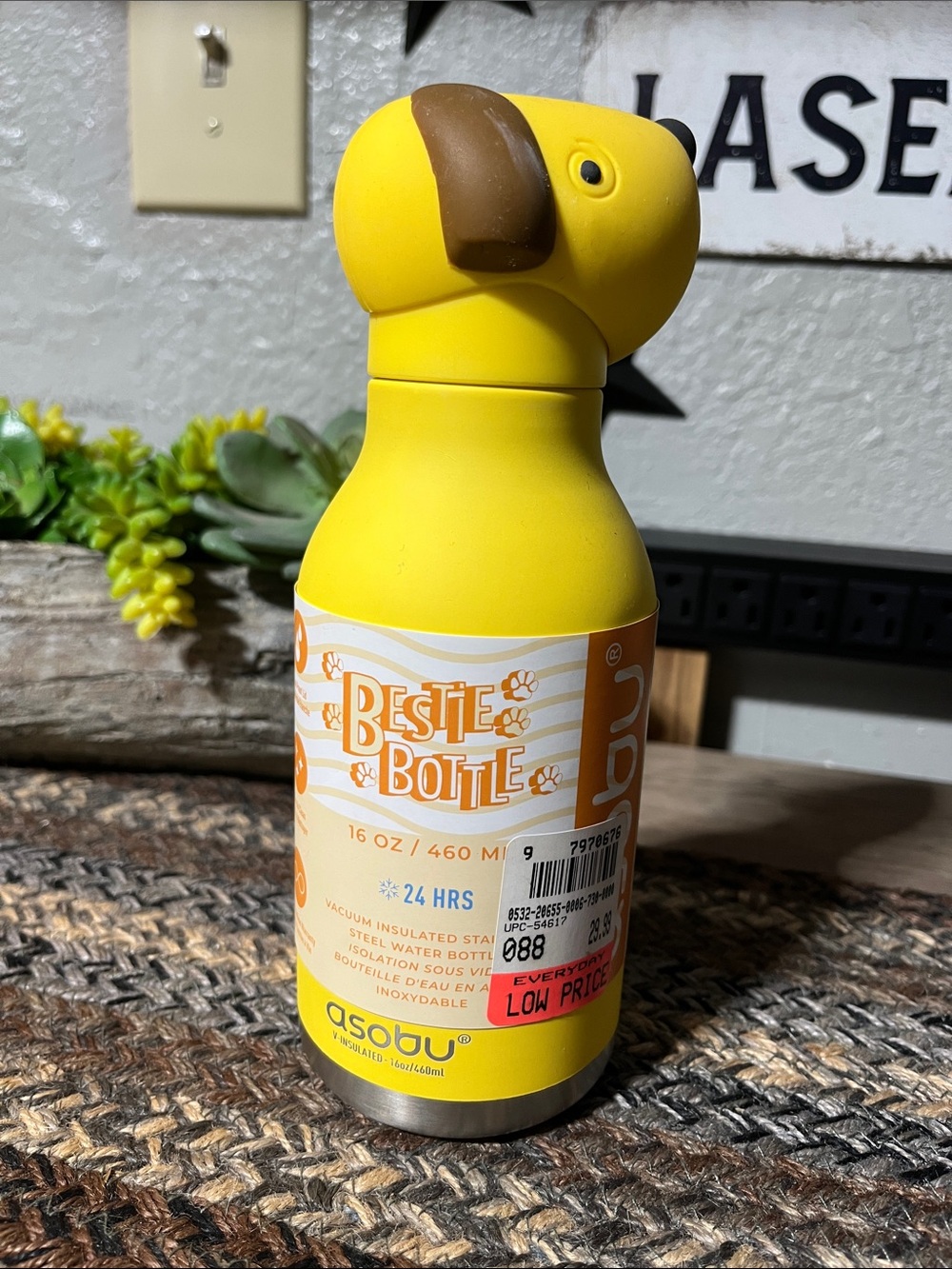 Bestie Bottle Kids Yellow Parrot Insulated Water Bottle